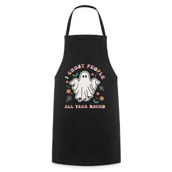 Halloween I Ghost People All Year Long - Cooking Apron - black - Front - AI Model Male 185 dark (185cm)