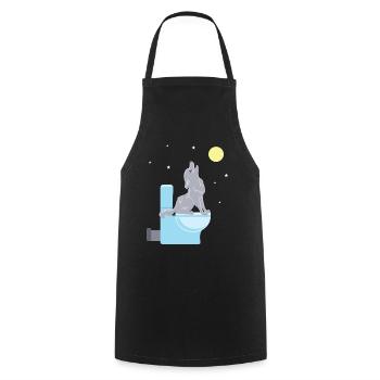 Wolf Toilet Toilet Howling Wilderness Wild Animal - Cooking Apron - black - Front - AI Model Male 185 dark (185cm)