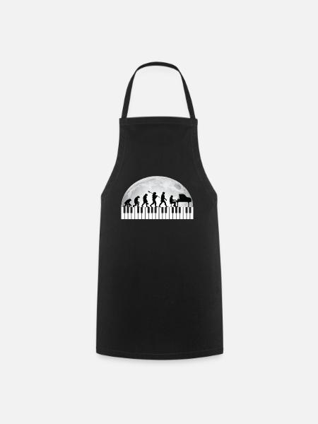 Piano Moon Piano Sheet Music - Cooking Apron - black