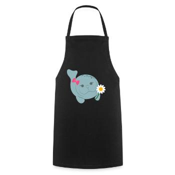 Seekuh Süße Manatee Manati Seekühe - Kochschürze - Schwarz - Vorne - AI Model Male 185 dark (185cm)
