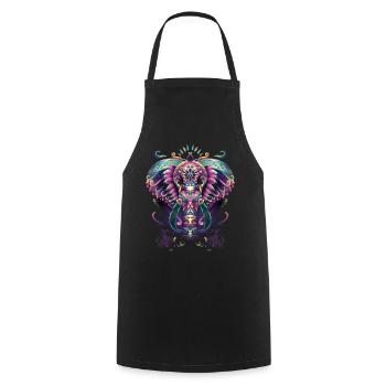 Artwork Elephant Festival EDM Art - Cooking Apron - black - Front - AI Model Male 185 dark (185cm)