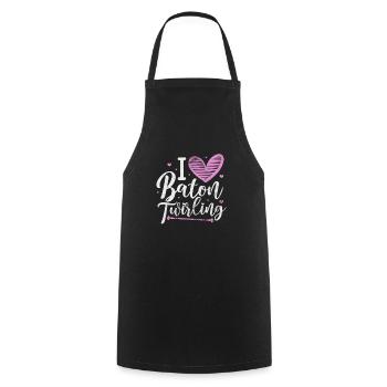Baton Twirling - Cooking Apron - black - Front - AI Model Male 185 dark (185cm)
