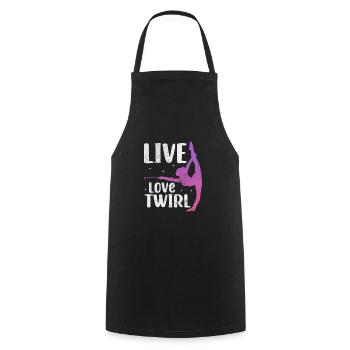 Baton Twirling - Cooking Apron - black - Front - AI Model Male 185 dark (185cm)