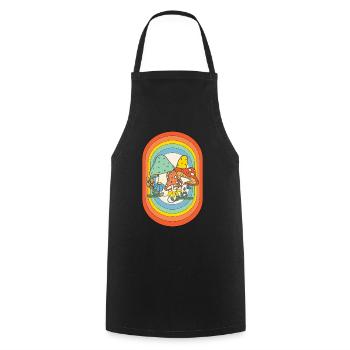 Mushroom Retro Schwammerl Pilze Pilz - Kochschürze - Schwarz - Vorne - AI Model Male 185 dark (185cm)