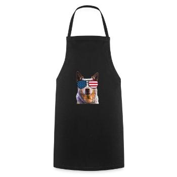Australian Cattle Dog USA - Cooking Apron - black - Front - AI Model Male 185 dark (185cm)