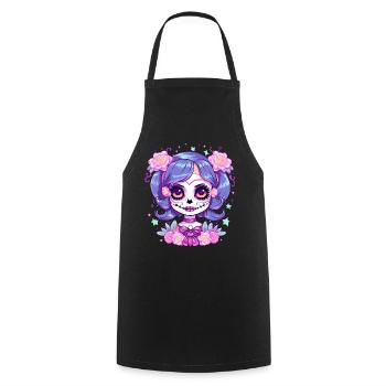 Los Muertos Jour Des Morts Femme Halloween - Tablier de cuisine - noir - Devant - AI Model Male 185 dark (185cm)