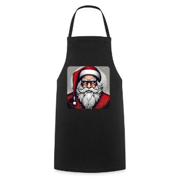 Böser grimmiger Weihnachtsmann - Kochschürze - Schwarz - Vorne - AI Model Male 185 dark (185cm)