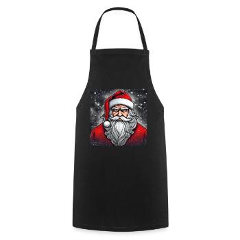 Grimmiger Weihnachtsmann - Kochschürze - Schwarz - Vorne - AI Model Male 185 dark (185cm)