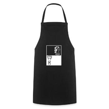 Schach Schachbrett Schachmatt Schachspieler - Kochschürze - Schwarz - Vorne - AI Model Male 185 dark (185cm)