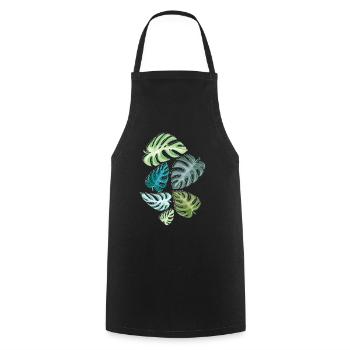 Feuilles, Tropical, Forêt tropicale, Forêt tropicale, Nature, Plante - Tablier de cuisine - noir - Devant - AI Model Male 185 dark (185cm)