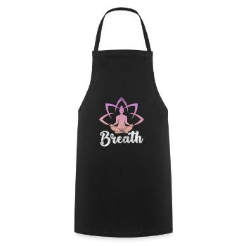 Meditation - Cooking Apron - black - Front - AI Model Male 185 dark (185cm)