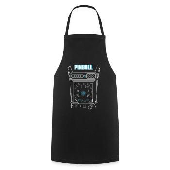 Arcade Pinball Retro - Kochschürze - Schwarz - Vorne - AI Model Male 185 dark (185cm)