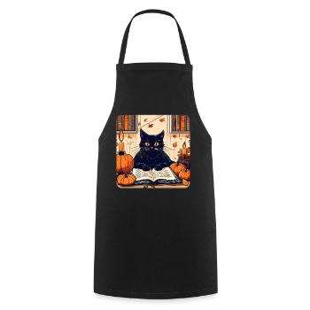Black cat in halloween mood - Cooking Apron - black - Front - AI Model Male 185 dark (185cm)