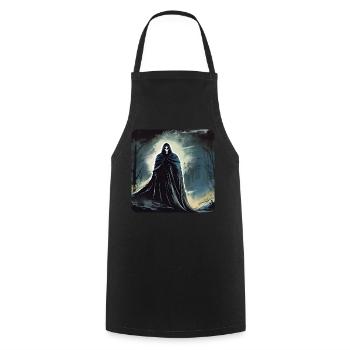 Evil Creepy Ghost - Cooking Apron - black - Front - AI Model Male 185 dark (185cm)