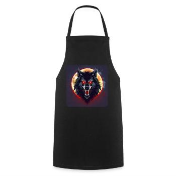 Horror werewolf with red glowing eyes - Cooking Apron - black - Front - AI Model Male 185 dark (185cm)