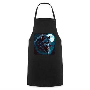 Böser wilder Wolf - Kochschürze - Schwarz - Vorne - AI Model Male 185 dark (185cm)