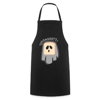 Toooasstt Ghost Toast Ghost Halloween - Cooking Apron - black - Front - AI Model Male 185 dark (185cm)