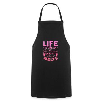 Ice Cream Ice Cream Ice Cream Summer Gift - Cooking Apron - black - Front - AI Model Male 185 dark (185cm)