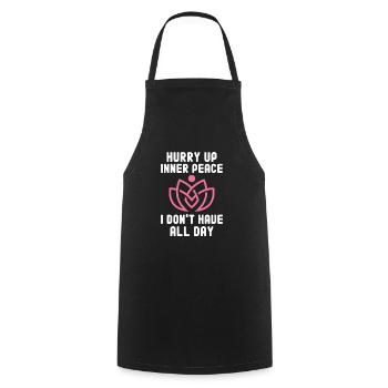 Méditation méditer Zen Yoga cadeau - Tablier de cuisine - noir - Devant - AI Model Male 185 dark (185cm)
