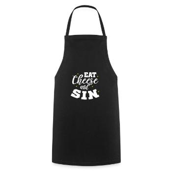 Cheese Cheesecake Food Gift - Cooking Apron - black - Front - AI Model Male 185 dark (185cm)