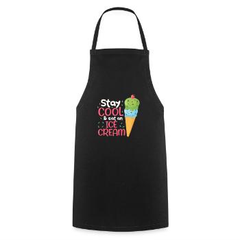 Crème glacée Crème glacée Crème glacée Cadeau d’été - Tablier de cuisine - noir - Devant - AI Model Male 185 dark (185cm)