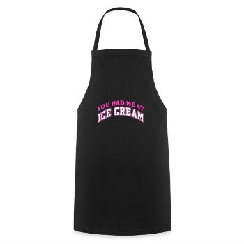 Crème glacée Crème glacée Crème glacée Cadeau d’été - Tablier de cuisine - noir - Devant - AI Model Male 185 dark (185cm)