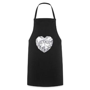 Diamant Herz Edelstein Schmuck - Kochschürze - Schwarz - Vorne - AI Model Male 185 dark (185cm)