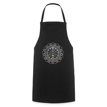 Meditation - Cooking Apron - black - Front - AI Model Male 185 dark (185cm)