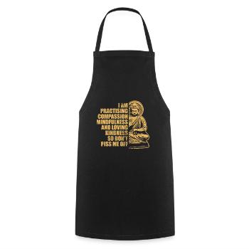 Meditation - Cooking Apron - black - Front - AI Model Male 185 dark (185cm)