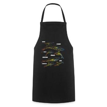 Whale Species Blue Whale Sea Marine Animals - Cooking Apron - black - Front - AI Model Male 185 dark (185cm)