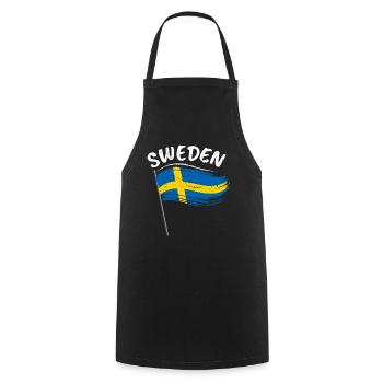 Suède Drapeau Suède Stockholm - Tablier de cuisine - noir - Devant - AI Model Male 185 dark (185cm)