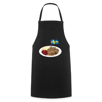 Suède Boulettes de viande suédoises - Tablier de cuisine - noir - Devant - AI Model Male 185 dark (185cm)