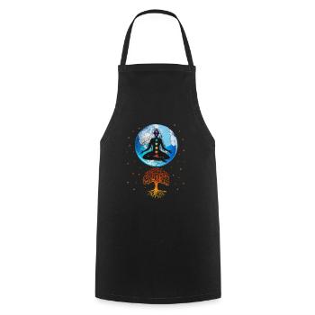 Meditation - Cooking Apron - black - Front - AI Model Male 185 dark (185cm)