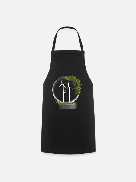 Énergie éolienne Boule de verre Énergie éolienne Énergie éolienne - Tablier de cuisine - noir