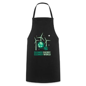 Windpower Cleaner Energy Wind Energy - Cooking Apron - black - Front - AI Model Male 185 dark (185cm)