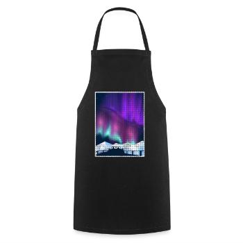 Aurora Borealis Northern Lights - Cooking Apron - black - Front - AI Model Male 185 dark (185cm)