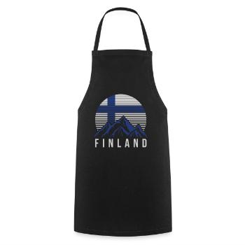 Mountains Finland Helsinki Finnish - Cooking Apron - black - Front - AI Model Male 185 dark (185cm)