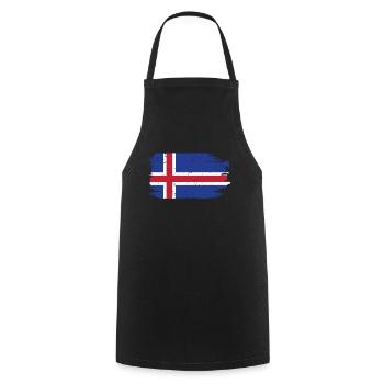 Drapeau de l’Islande Drapeau de Reykjavík Islandais - Tablier de cuisine - noir - Devant - AI Model Male 185 dark (185cm)