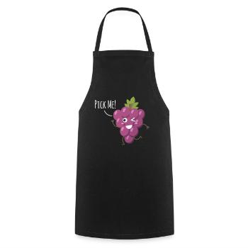 Pick Me! Grapes Wine Wine Lovers - Cooking Apron - black - Front - AI Model Male 185 dark (185cm)
