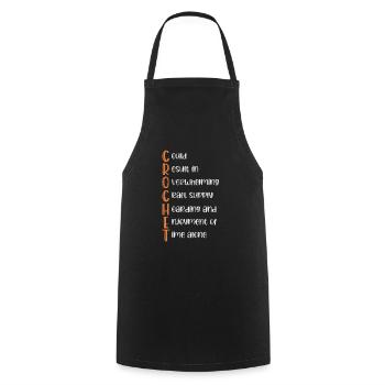 Crochet Knitting - Cooking Apron - black - Front - AI Model Male 185 dark (185cm)