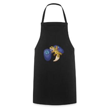 Gecko Salamander Lizard Reptile Gift - Cooking Apron - black - Front - AI Model Male 185 dark (185cm)