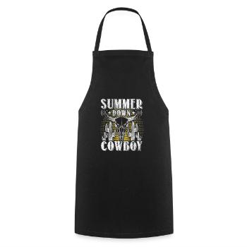 Cowboy - Kochschürze - Schwarz - Vorne - AI Model Male 185 dark (185cm)