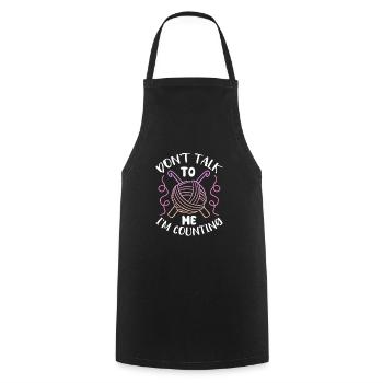 Crochet Knitting Sewing Seamstress Gift - Cooking Apron - black - Front - AI Model Male 185 dark (185cm)