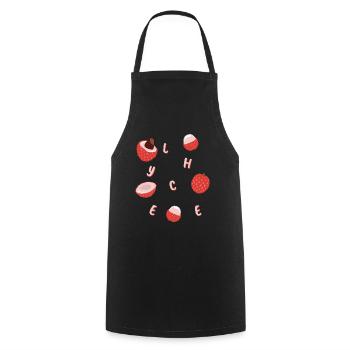 Lychee Lychee Exotic Fruit - Cooking Apron - black - Front - AI Model Male 185 dark (185cm)