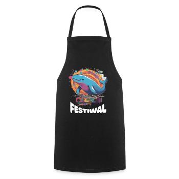 Festiwal Whale Party Festival EDM Music - Cooking Apron - black - Front - AI Model Male 185 dark (185cm)