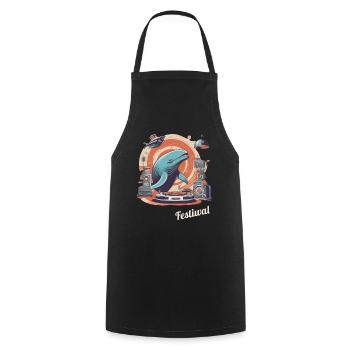 Festiwal Whale Party Festival EDM Music - Cooking Apron - black - Front - AI Model Male 185 dark (185cm)