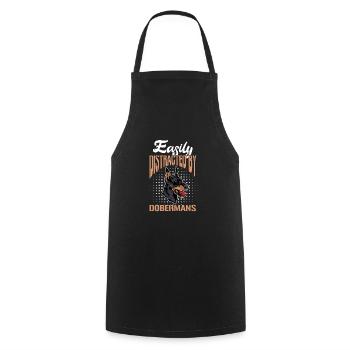 Doberman chien chiens cadeau pour animaux de compagnie - Tablier de cuisine - noir - Devant - AI Model Male 185 dark (185cm)