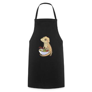 Gecko Salamander Lizard Reptile Gift - Cooking Apron - black - Front - AI Model Male 185 dark (185cm)