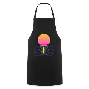 Rowing Retro Rowing Boat Rowing Sunset - Cooking Apron - black - Front - AI Model Male 185 dark (185cm)