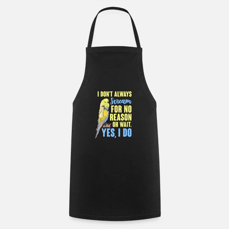 Budgie Bird Pet Parakeet Gift - Cooking Apron - black